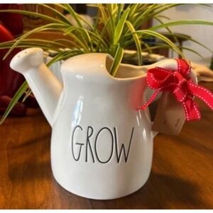 Rae Dunn by Magenta GROW Ceramic Plant Garden Watering Can in Large Letters LL